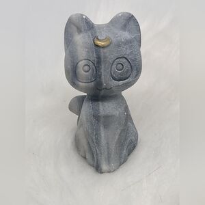 Luna Cat Tai Chi Jasper Crystal Carving | Yin Yang Moon Cat | Anime- Salior